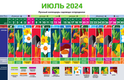 Календарь садовода-огородника на ИЮЛЬ 2024