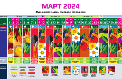 Календарь садовода-огородника на МАРТ 2024