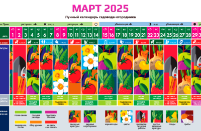 Март 2025 – календарь садовода, огородника и цветовода